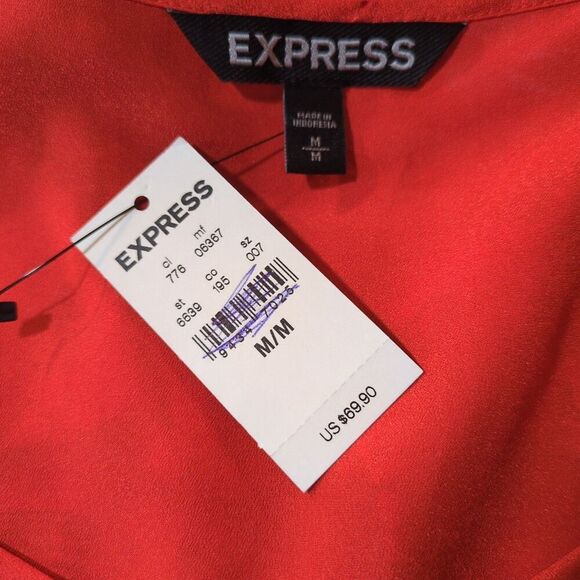 Express Red Mini Dress with belt NWT Size Medium - Picture 6 of 12